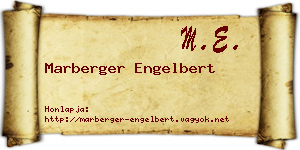 Marberger Engelbert névjegykártya